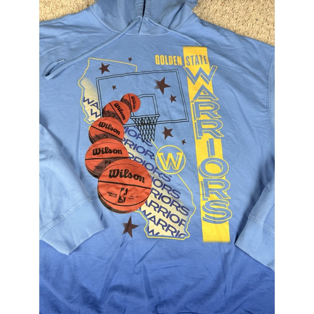 Golden State Warriors NBA Blue‎ Graphic Pullover Hoodie Sweatshirt XXL